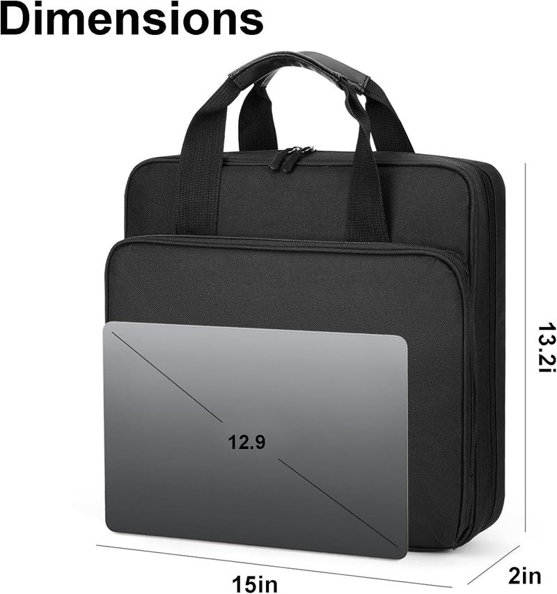 CTWWFS 2 Inch 3 Ring Zipper Binder - Trapper Keeper Binder with Strap - 500 Sheet Capacity & Multi-Pockets for School and Office (Black) - Image 5